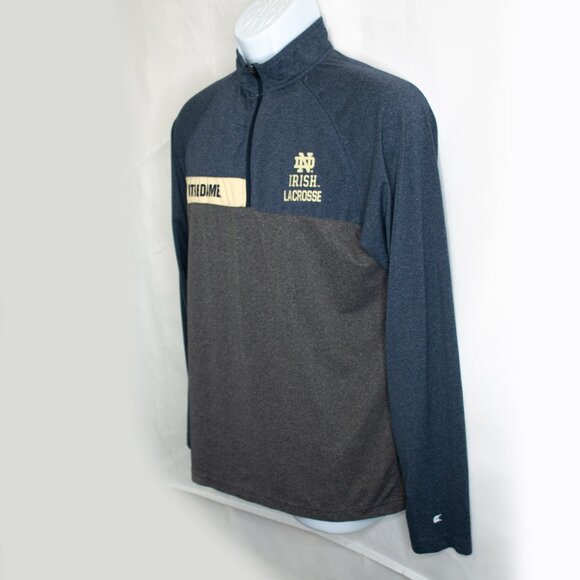 Colosseum Notre Dame Lacrosse 1/4 Zip Pullover Mens S Fighting Irish Shirt 0110X - Picture 2 of 4